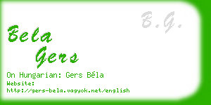 bela gers business card
